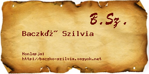 Baczkó Szilvia névjegykártya