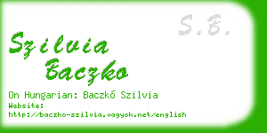 szilvia baczko business card